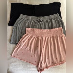 Bundle of Size XL Women’s Lounge/Pajama Shorts - Pink, Gray and Black